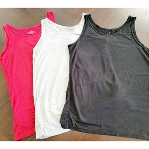 3 Pack S Tanktop Red White & Black Small Tank Tops